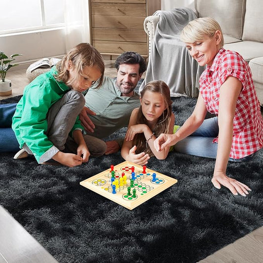 Shag Area Rugs for Bedroom Living Room,4X6 Ultra Soft Fluffy Area Rugs for Dorm,Indoor Carpet Plush Rugs for Home Decor, Black Grey
