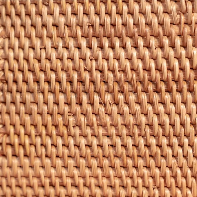 2 Pack Rattan Tissue Box Cover Square, Hand Woven Wicker Tissue Holder, 5.5 x 5.5 X 5.7 inch, Natural
