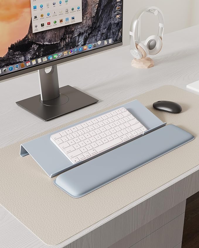 Laborio Computer Keyboard Wrist Rest Stand for Desktop, Keyboard Holder for Easy Typing with Wrist Pad for Office Desk, Home, School (Gray)