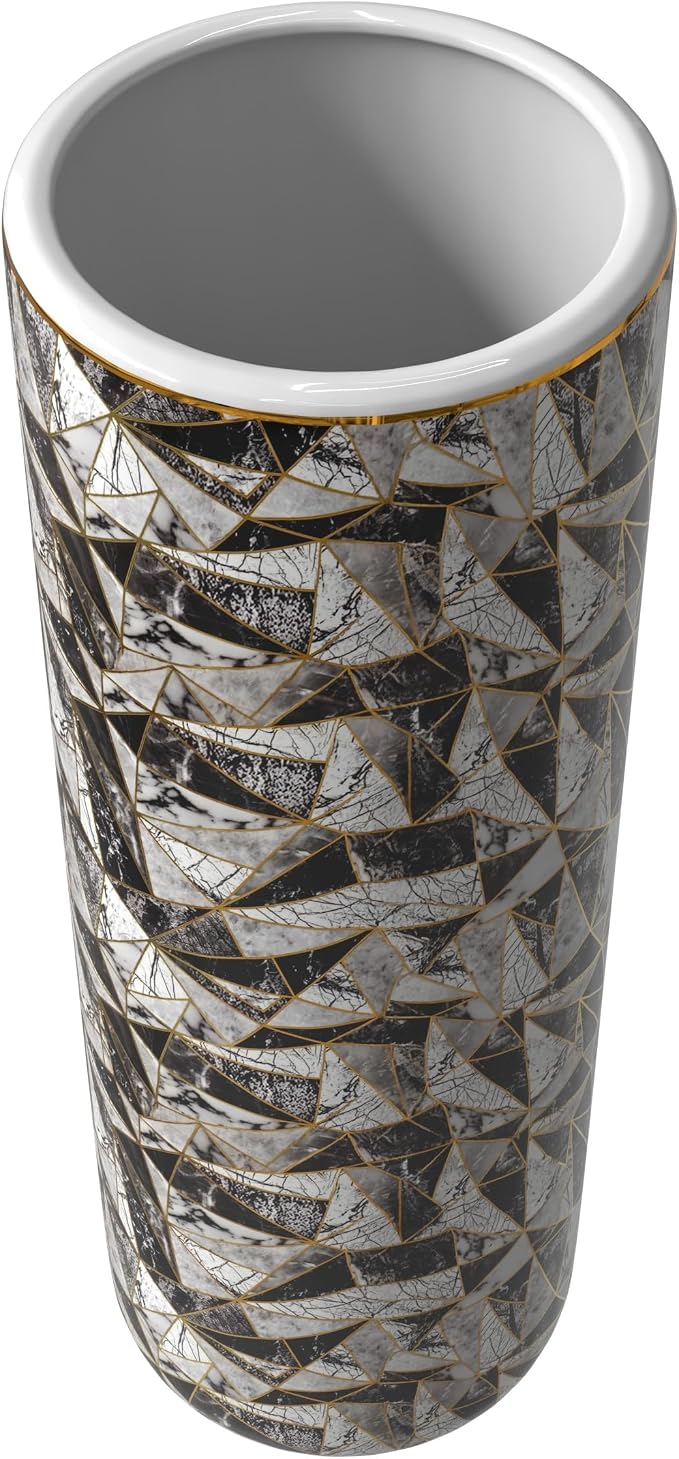 Red Lantern 24" Marble & Gold Design Umbrella Stand
