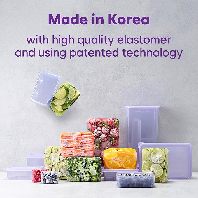Twist-Release Freezer Containers,10 Pack Flexible When Frozen | Anti-Break, BPA-Free, Stackable | Made in Korea