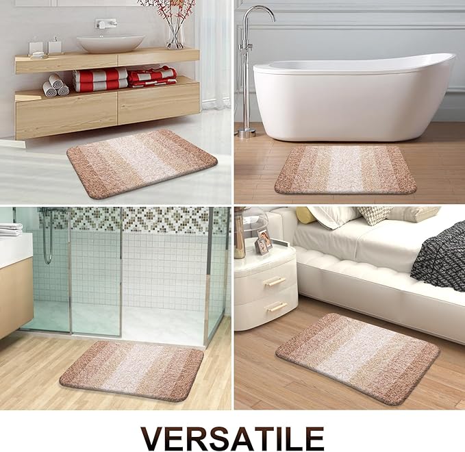 OLANLY Bathroom Runner Rugs Mat 59x17, Extra Soft Absorbent Microfiber Bath Rugs, Rubber Backing, Quick Dry, Washable Long Bath Mats for Bathroom Floor, Tub and Shower, Home Decor Accessories, Beige