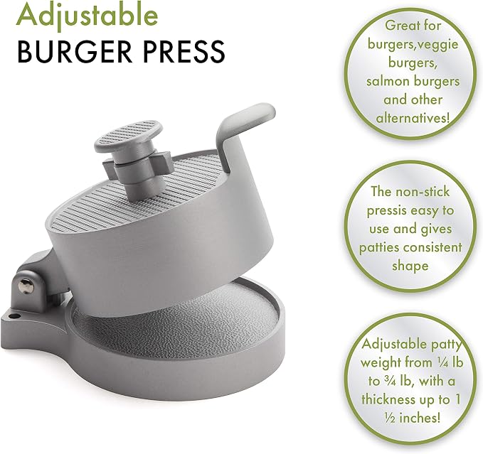 Cuisinart CABP-300 Adjustable Burger Press, Makes 1/4lb to 3/4lb Patties