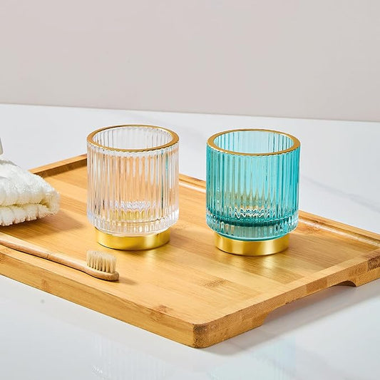 Makeup Brush Holder Organizer,Toothbrush Holders,Desk Pen Pencil Holder,Multifunctional Vintage Glass Brush Cup(S/White/A3-14-US)