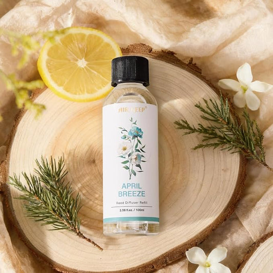 Airkeep Reed Diffuser Oil Refill/April Breeze/3.38oz(100ml/1 Pack/Scented Oil Refill for Reed Diffuser Home Fragrance for Bedroom, Bathroom Office Home Decor