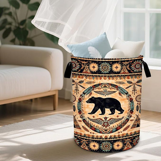 Western Laundry Basket Waterproof Laundry Hamper Foldable Laundry Bag with Handles for Bedroom, Bathroom, Office, Clothes Storage
