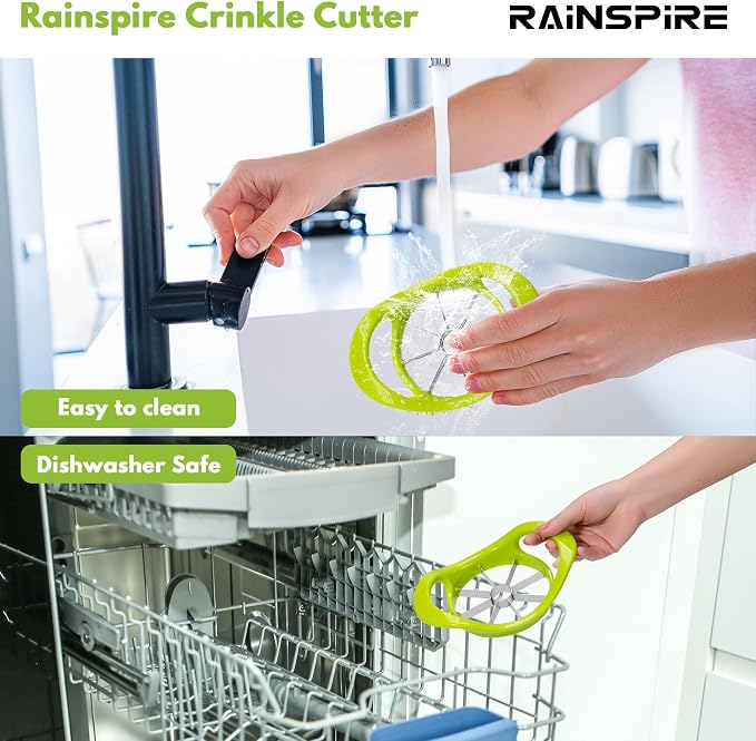 Rainspire Apple Cutter 8 Slices, 8 Blade Apple Slicer and Corer, Apple Corer Tool with Stainless Steel Blades, Super Sharp Fruit Cutter Fruit Slicer, Green