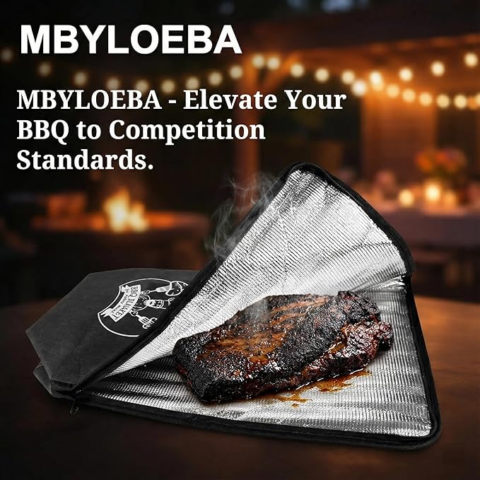 Valentines Day Gifts 21-Inch BBQ Blanket for Resting Meat - Insulated Brisket Bag for Smoker & Grill Accessories | 5-Layer Thermal Resting Bag for Super Bowl, Parties (Black-Dupont)