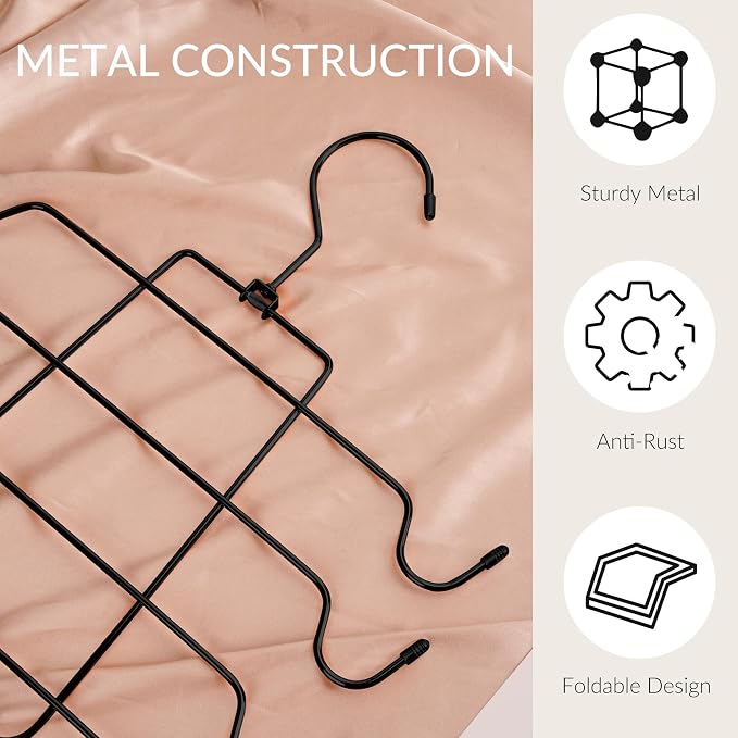 ZEDODIER Tank Top Hanger Space Saving, Bra Hangers for Closet Organizer, Hanging Bra Organizer Tank Tops Holder with 8 Hooks, Metal Closet Organizers and Storage Small Space Solutions, Black