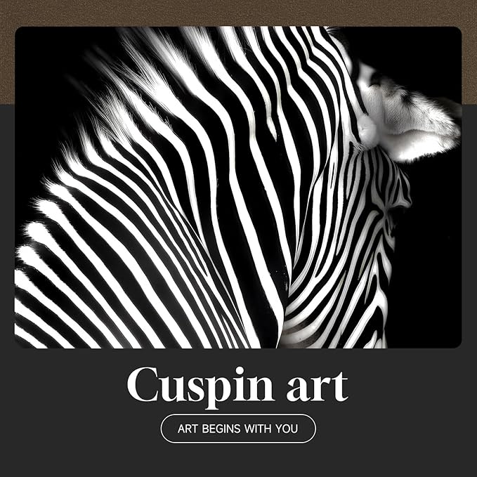Framed Black and White Wall Art, Modern Animal Potrait Prints Paintings Artwork for Walls, Contemporary Minimalist Zebra Photography Pictures for Living Room Dining Bedroom Hallway Home Decor 24x36 In