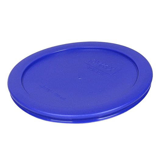 Pyrex 7201-PC Round 4 Cup Cadet Blue Plastic Storage Lid, Made in USA - 4 Pack