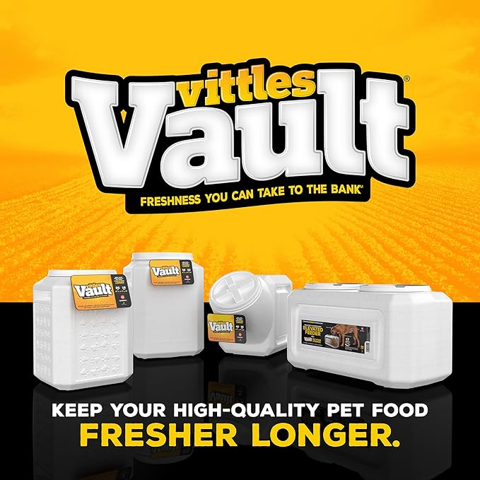 Gamma2 Vittles Vault Dog Food Storage Container with Airtight Lid, holds up to 10-15 Pounds of Dry Pet Food, Cat Kibble and Bird Feed, BPA Free, Made in USA, Without Scoop