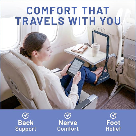 Airplane Footrest (4 Pack), Perfect Foot Hammock for Airplane Travel or Office - Relax Your Feet