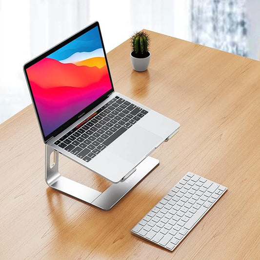 BESIGN LS03 Aluminum Laptop Stand, Ergonomic Detachable Computer Stand, Notebook Riser, Laptop Mount Compatible with Air, Pro, Dell, HP, Lenovo More 10-15.6" Laptops, Silver