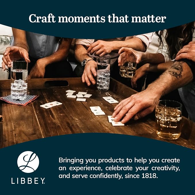 Libbey Impressions 16-Piece Tumbler and Rocks Clear Drinking Glasses, 8 16.7oz & 8 12oz Double Old-Fashioned Glass Drinking Cups Set
