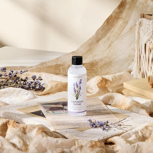 Airkeep Reed Diffuser Oil Refill/Lavender Thyme/3.38oz(100ml/1 Pack/Scented Oil Refill for Reed Diffuser Home Fragrance for Bedroom, Bathroom Office Home Decor