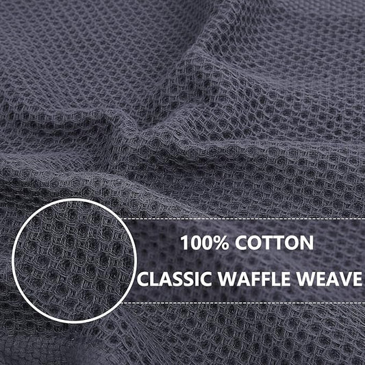 Homaxy 100% Cotton Waffle Weave Kitchen Dish Cloths, Ultra Soft Absorbent Quick Drying Dish Towels, 12 x 12 Inches, 18-Pack, Mixed Color