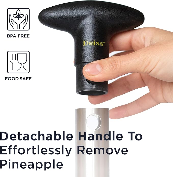 Deiss PRO Pineapple Corer — 2 in 1 Stainless Steel Pineapple Cutter Tool & Corer Tool Kitchen - Pineapple Corer And Slicer Tool - Fruit Cutter Tool, Pineapple Slicer And Corer - Dishwasher Safe