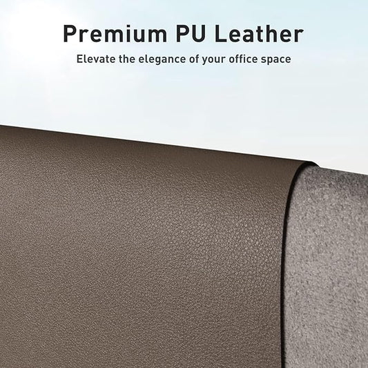Aothia Faux Leather Desk Mat - Non-Slip PU Leather Desk Blotter, Waterproof Writing Surface, Large Desk Pad for Office & Home (Coffee, 55" x 17")