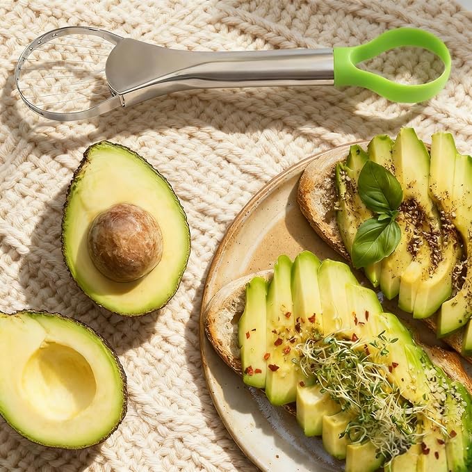 Avocado Slicer Tool,3-in-1 Stainless Steel Avocado Cutter, Pitter & Peeler The Best Holiday Gifts