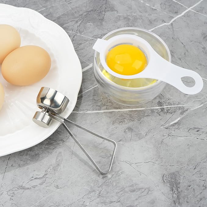 SHIDOW Egg Cracker Topper Set, Soft Hard Boiled Eggs, Egg Cutter, Egg Whacker, Egg Hammer Touch Egg Opener, Egg Separators for Raw, Soft, Hard Boiled Eggs (Style B)