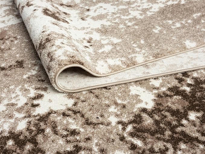 Keen Home Design Runner Rugs - 32"x168" Non-Shedding, Thick Pile Abstract Rugs for Kitchen, Living Room, Bedroom, Dining Room, Entryway - Size: 2'8" x 14', Skies Beige
