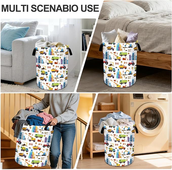 Truck Laundry Basket Waterproof Laundry Hamper Foldable Laundry Bag with Handles for Bedroom, Bathroom, Office, Clothes Storage