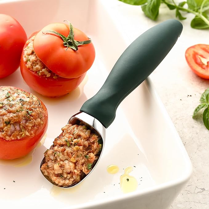 Spring Chef Professional Ice Cream Scoop with Soft Grip Handle - Heavy Duty Ice Cream Scooper for Cookie Dough, Frozen Yogurt, Gelato, Sorbet, Melon - Dishwasher Safe Kitchen Tool - Pine Green