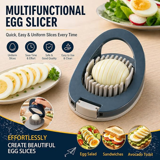 FANTEXY Egg Slicer for Hard Boiled Eggs,Eggs Cutter,Hard Boiled Egg Slicer With Stainless Steel Wire,Strawberry Cutter,Fruit Dicer for Strawberries,Grapes,Kiwis