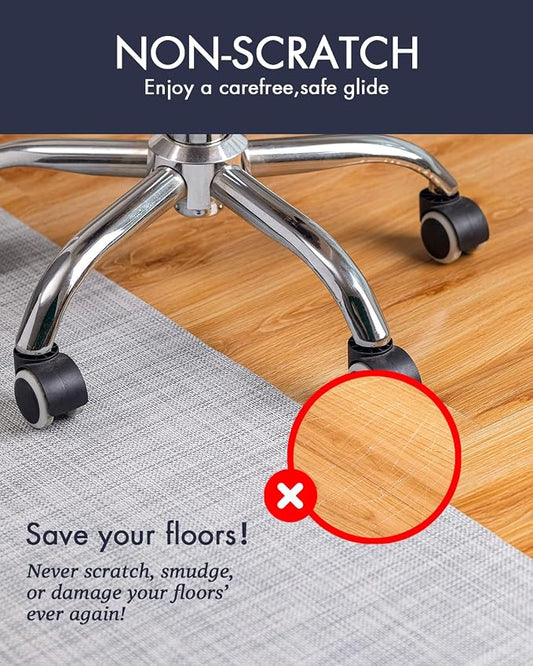 BARoyal Office Chair Mat for Hardwood Floor Under Desk Computer Rolling Chair Mat for Wood/Tile Floor Non-Slip Heavy Duty Desk Rug PVC Plastic Hard Floor Protector 46"x 60" (Mist)