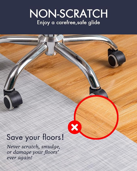 Baroyal Office Chair Mat for Hardwood Floor Under Desk Computer Rolling Chair Mat for Wood/Tile Floor Non-Slip Heavy Duty Desk Rug PVC Plastic Hard Floor Protector 48" x 60" (Mist)