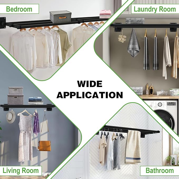 Closet Shelves Wall Mounted, 28 Inches Heavy Duty Closet Rod with Shelf Metal Utility Shelf for Wall, Closet, Laundry Room
