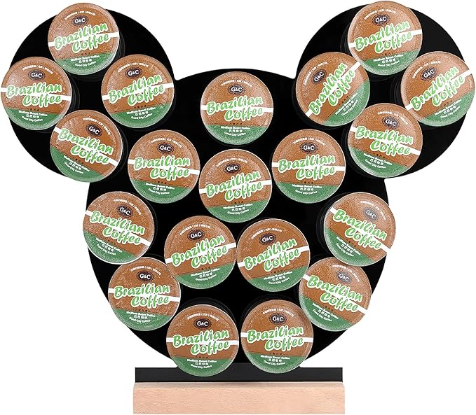 K Cup Holder, Interesting Coffee Bar Accessories and Storage Organizer,Classic black design, Home or Office kitchen k cup organizer accessories,Compatible with 20 Coffee Pods