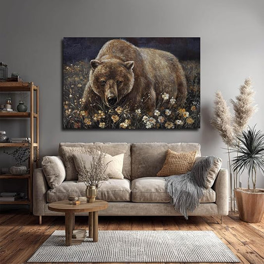 LEVERUP Animal Pictures Wall Printing Posters Flower Canvas Wall Art Spring Pictures Wall Decor for Living Room Bedroom Office Easy to Hang 24×36 Inches