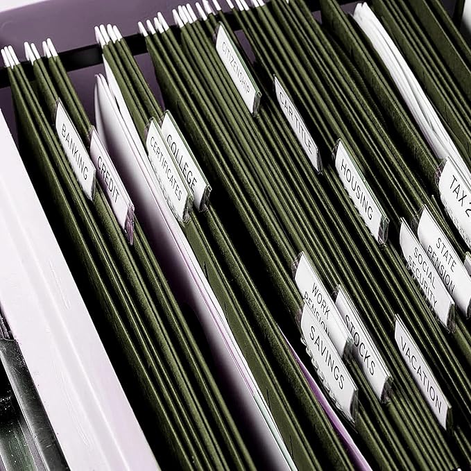 Extra Capacity Hanging File Folders, RAZCC 30 Pack Letter Size Reinforced Hanging Folders with Heavy Duty 1 Inch Expansion for Bulky Files, Filing Cabinet, Adjustable Tabs, Green