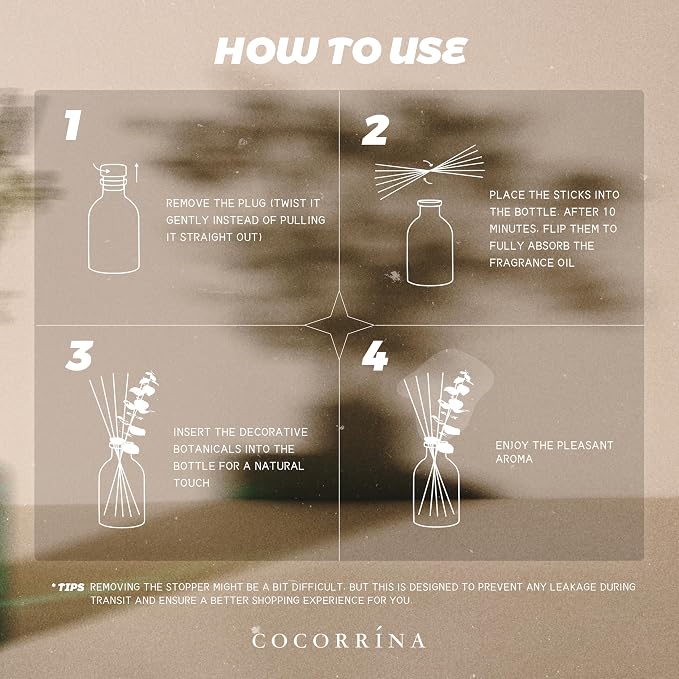 COCORRÍNA Eucalyptus Reed Diffuser Set of 3 - Clean Linen, White Pine, Fig Blossom Scents, 1.7 fl oz Each, Total 5.1 oz, Scented Oil Diffusers for Home & Office