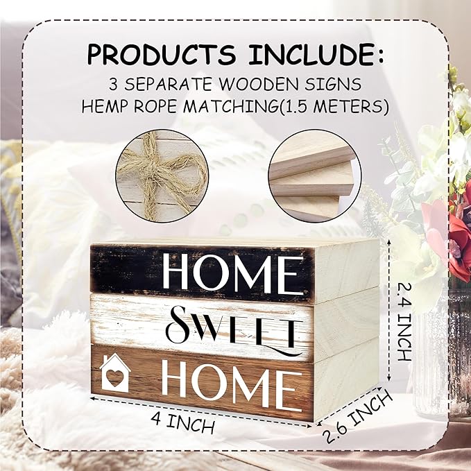 Mini Decorative Books For Home Decor, Small Wood Book Stack For Table Decor, Home Decor Book For Living Room Mantel, Farmhouse Stacked Books Decorative(L34)