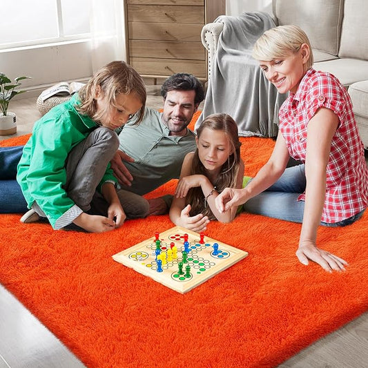 Shag Area Rugs for Bedroom Living Room,Orange 4X6 Ultra Soft Fluffy Area Rugs for Dorm,Indoor Carpet Plush Rugs for Home Halloween Decor