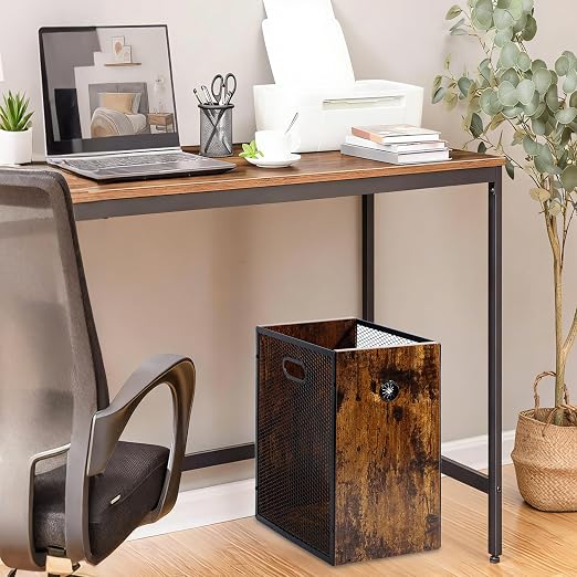 Small Trash Can 4.5 Gallon, Trash Bin, Industrial Garbage Can with Handle, Metal Mesh Waste Basket for Kitchen, Home Office, Bedroom, Living Room