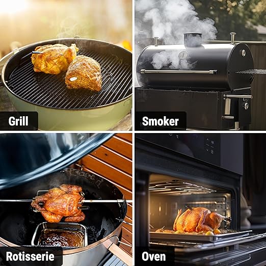 ThermoPro 500ft Wireless Meat Thermometer for Cooking, Long & Short Colored Probes Bluetooth Meat Thermometer for Kitchen Oven Smoker, Rechargeable Meat Probe for Backyard Grill BBQ Holiday Gifts