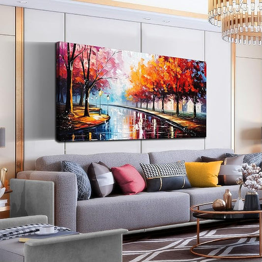 Large Canvas Wall Art for Living Room Bedroom Home Office Road Trees Landscape Picture Framed Canvas Prints Modern Artwork Ready to Hang Size 30x60