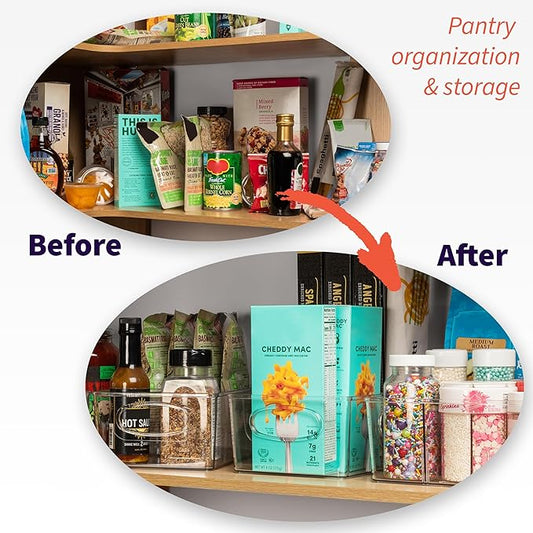 Pantry Organizers and Storage, Cabinet Organizer Kitchen Organizers and Storage - Fridge Organizer, Drawer Organizer & Snack Organizer - Refrigerator Organizers and Storage, Cupboard Shelf Organizer