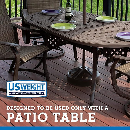 US Weight Durable 50 Pound Fillable Umbrella Base Designed to be Used with a Patio Table