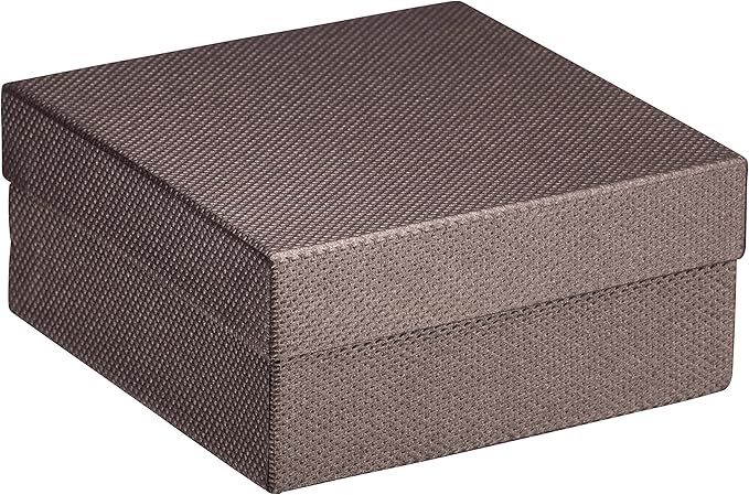 Luxury Reversible Weave Texture Jewelry Display Box for Men & Women - Earring Box & Pendant/Neckless Box Ideal for Earring/Studs, Necklace/Pendant - Jewelry Gift Box with Suede Interior