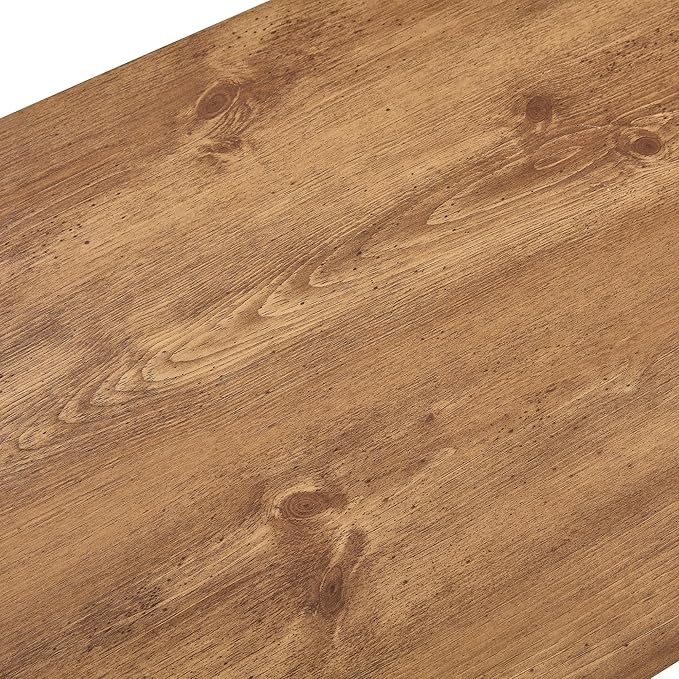 LKTART 39.37" Coffee Table with Storage, 2-Tier Mid Century Rectangular Accent Table with Thick Tabletop, Rustic Style Cocktail, Center Table for Living Room, Office, Apartment (Natural Wood)
