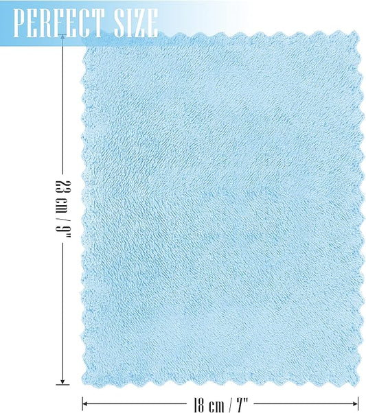 24 Pack Kitchen Dishcloths - Does Not Shed Fluff - Reusable Dish Towels, Dish cloths, Super Absorbent Coral Fleece Cleaning Cloths, Nonstick Oil Washable Fast Drying, 7 x 9 Inch (Aquamarine)
