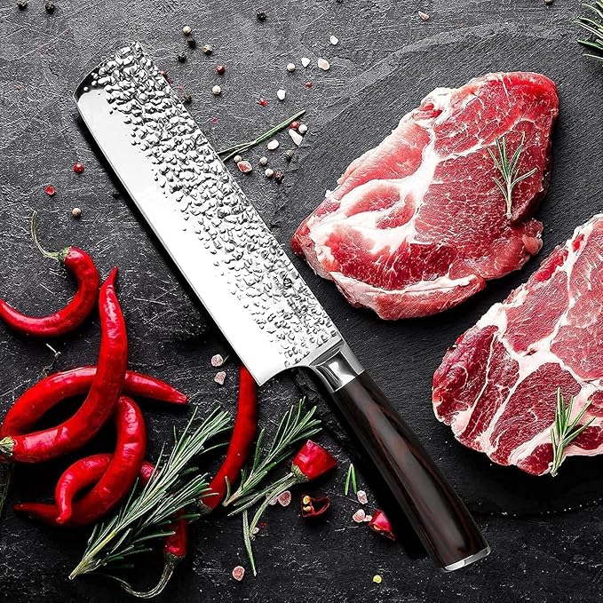 imarku Nakiri Knife, Razor Sharp 7 Inch Multipurpose Vegetable Japanese Chef Knife, High Carbon Stainless Steel Meat Cleaver, Gyutou Knife with Ergonomic Handle, Fathers Day Gift for Dad