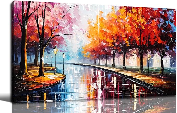 Large Canvas Wall Art for Living Room Bedroom Home Office Road Trees Landscape Picture Framed Canvas Prints Modern Artwork Ready to Hang Size 30x60