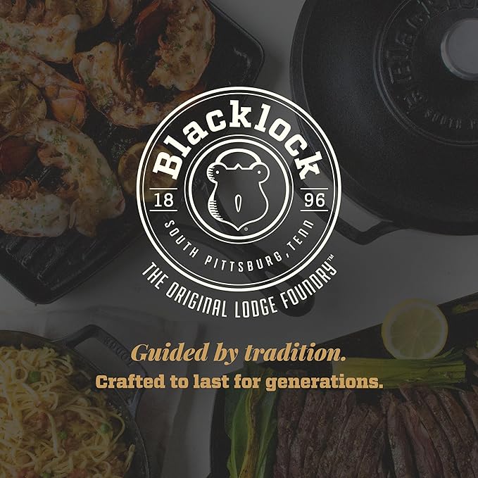 Lodge Blacklock 12" Triple Seasoned Cast Iron Skillet - Lightweight - Easy Cleanup - Premium Cookware