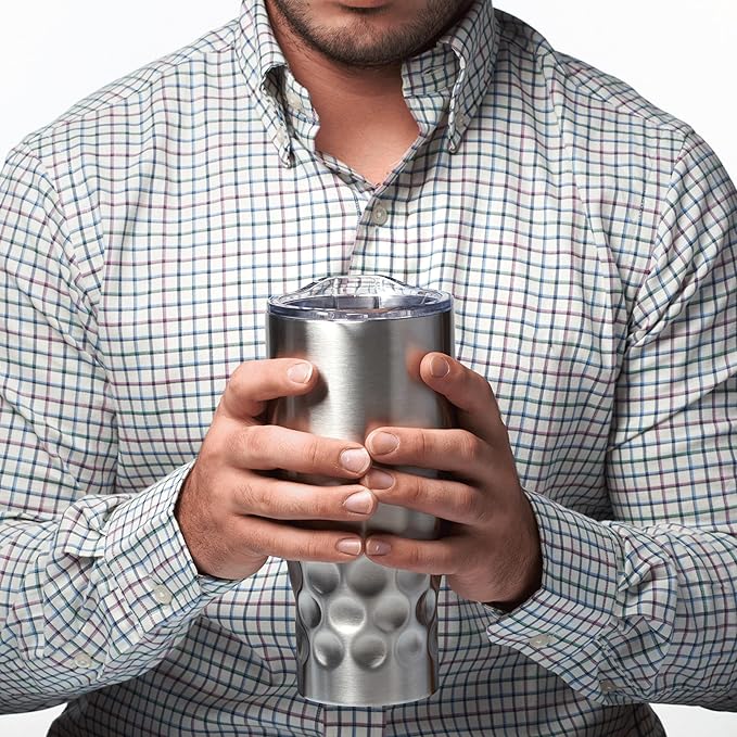DISCOUNT PROMOS Stainless Steel Tumblers by Molokini 27 oz. Set of 10, Bulk Pack - Double Wall, Perfect for Coffee, Soda, Other Hot & Cold Beverages - Silver